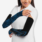 Blue Aotearoa Mangopare Kowhaiwhai Niho Taniwha Arm Sleeves Maori New Zealand - Aussie Hoodie