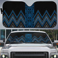 Blue Aotearoa Mangopare Kowhaiwhai Niho Taniwha Auto Sun Shade Maori New Zealand - Aussie Hoodie