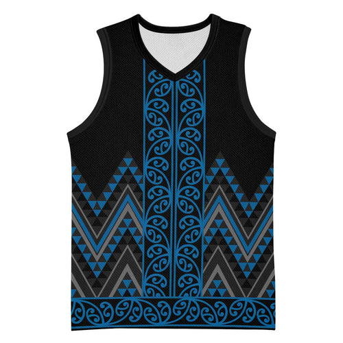 Blue Aotearoa Mangopare Kowhaiwhai Niho Taniwha Basketball Jersey Maori New Zealand - Aussie Hoodie