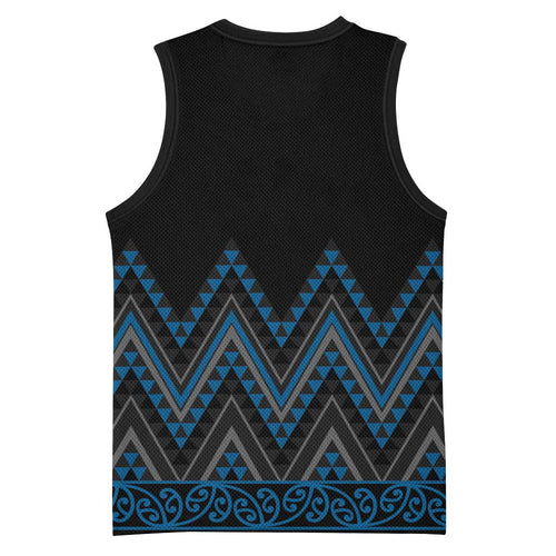 Blue Aotearoa Mangopare Kowhaiwhai Niho Taniwha Basketball Jersey Maori New Zealand - Aussie Hoodie