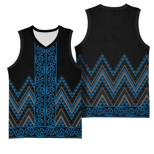 Blue Aotearoa Mangopare Kowhaiwhai Niho Taniwha Basketball Jersey Maori New Zealand - Aussie Hoodie
