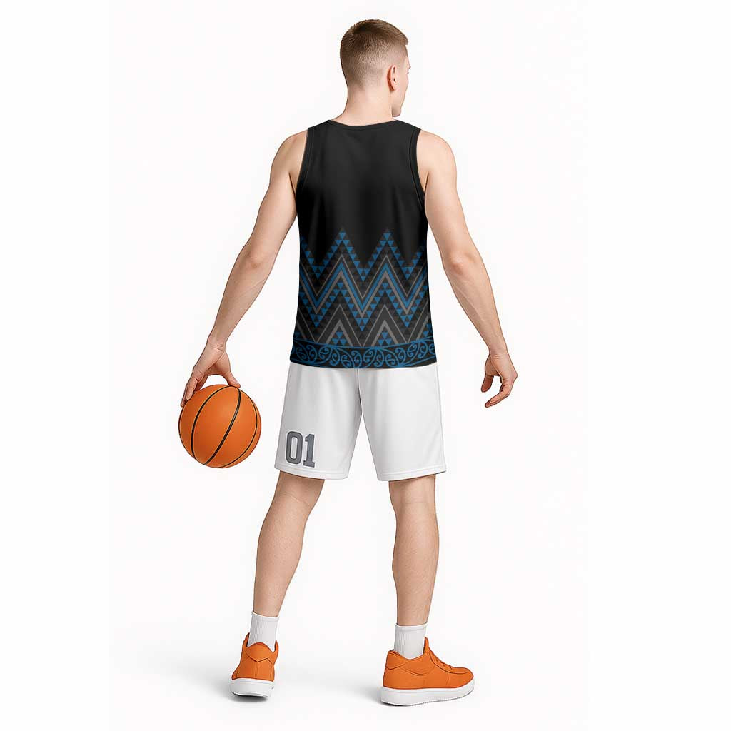 Blue Aotearoa Mangopare Kowhaiwhai Niho Taniwha Basketball Jersey Maori New Zealand - Aussie Hoodie