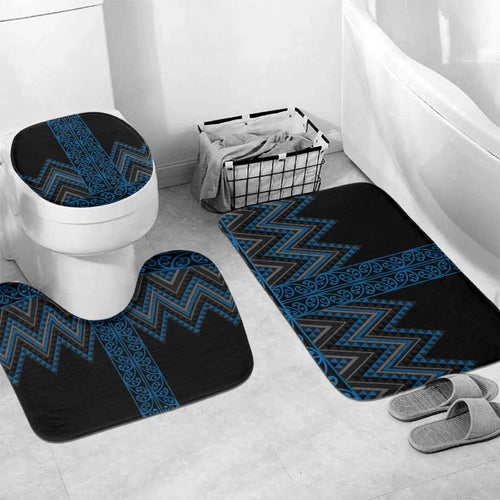 Blue Aotearoa Mangopare Kowhaiwhai Niho Taniwha Bathroom Set Maori New Zealand - Aussie Hoodie