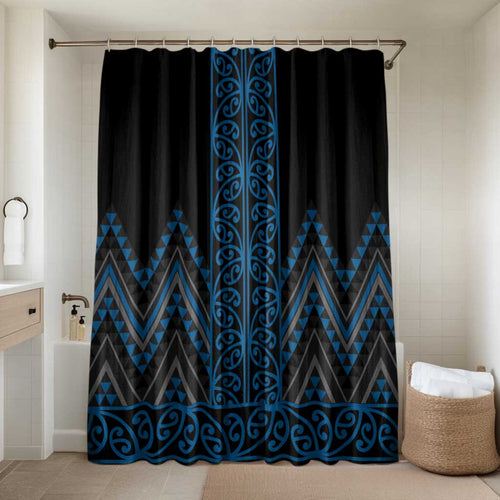 Blue Aotearoa Mangopare Kowhaiwhai Niho Taniwha Bathroom Set Maori New Zealand - Aussie Hoodie