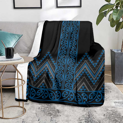Blue Aotearoa Mangopare Kowhaiwhai and Niho Taniwha Blanket Maori New Zealand