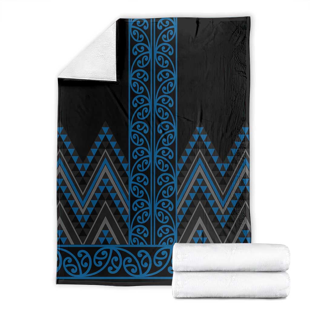 Blue Aotearoa Mangopare Kowhaiwhai and Niho Taniwha Blanket Maori New Zealand