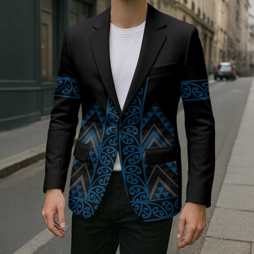 Blue Aotearoa Mangopare Kowhaiwhai Niho Taniwha Blazer Maori New Zealand - Aussie Hoodie
