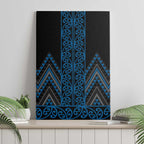 Blue Aotearoa Mangopare Kowhaiwhai and Niho Taniwha Canvas Wall Art Maori New Zealand