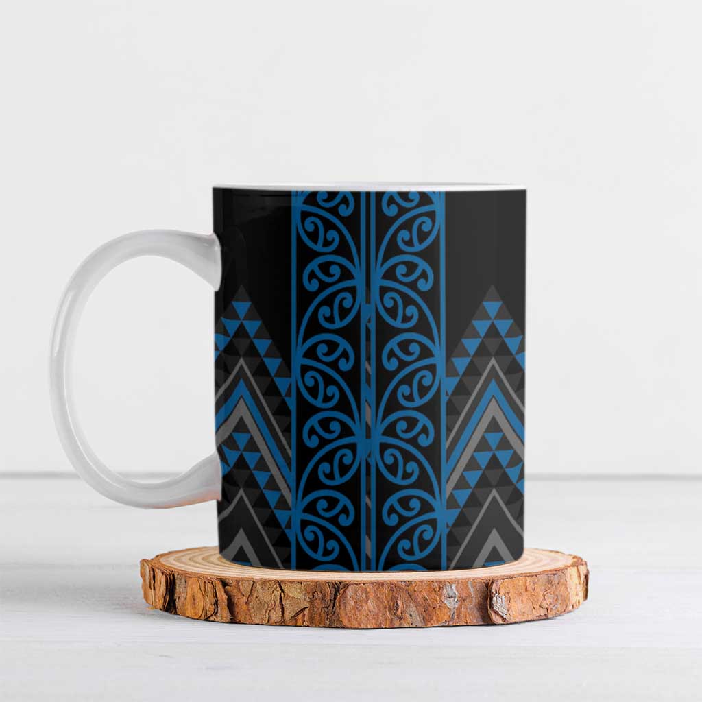 Blue Aotearoa Mangopare Kowhaiwhai Niho Taniwha Ceramic Mug Maori New Zealand - Aussie Hoodie