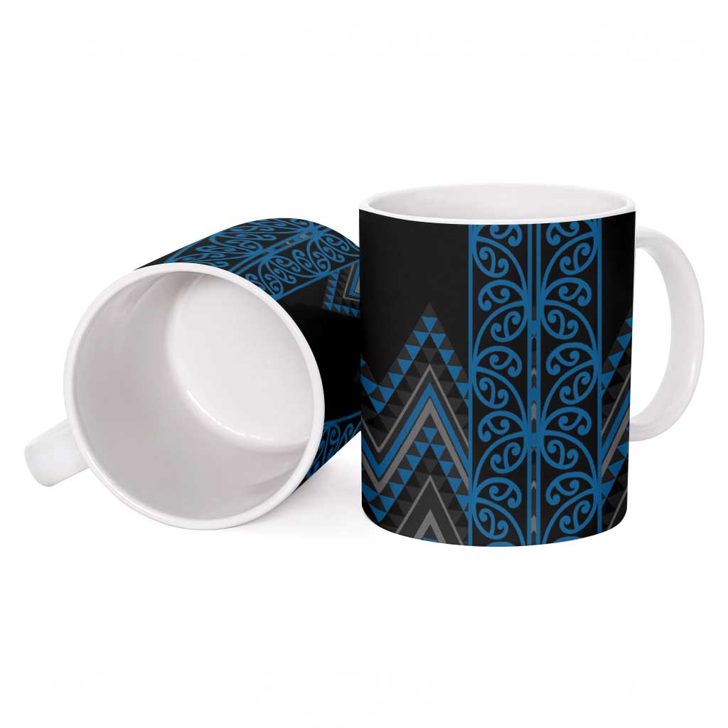 Blue Aotearoa Mangopare Kowhaiwhai Niho Taniwha Ceramic Mug Maori New Zealand - Aussie Hoodie