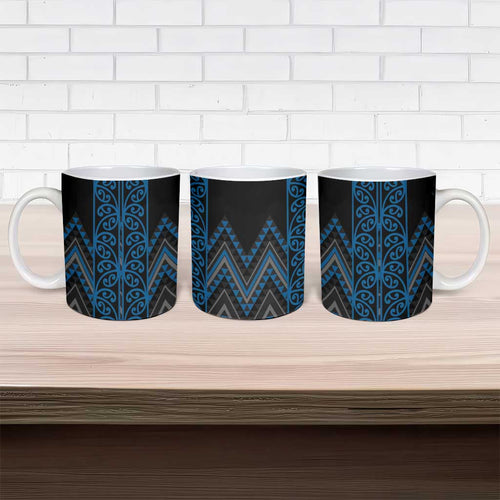 Blue Aotearoa Mangopare Kowhaiwhai Niho Taniwha Ceramic Mug Maori New Zealand - Aussie Hoodie