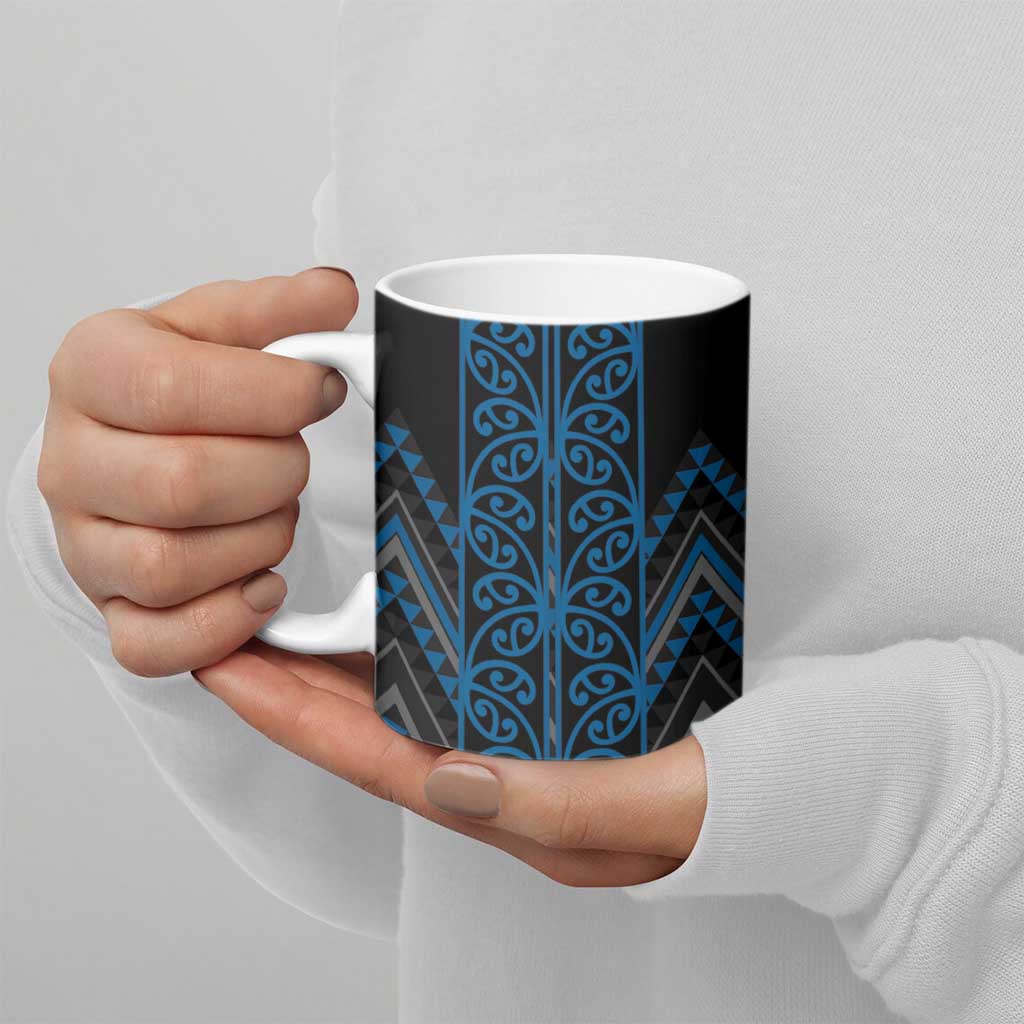 Blue Aotearoa Mangopare Kowhaiwhai Niho Taniwha Ceramic Mug Maori New Zealand - Aussie Hoodie