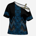 Blue Aotearoa Mangopare Kowhaiwhai Niho Taniwha Cross Shoulder Shirt Maori New Zealand - Aussie Hoodie
