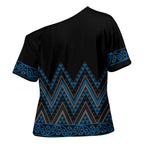 Blue Aotearoa Mangopare Kowhaiwhai Niho Taniwha Cross Shoulder Shirt Maori New Zealand - Aussie Hoodie