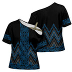 Blue Aotearoa Mangopare Kowhaiwhai Niho Taniwha Cross Shoulder Shirt Maori New Zealand - Aussie Hoodie