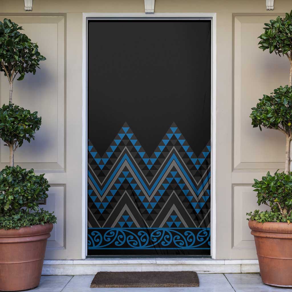 Blue Aotearoa Mangopare Kowhaiwhai Niho Taniwha Door Cover Maori New Zealand - Aussie Hoodie