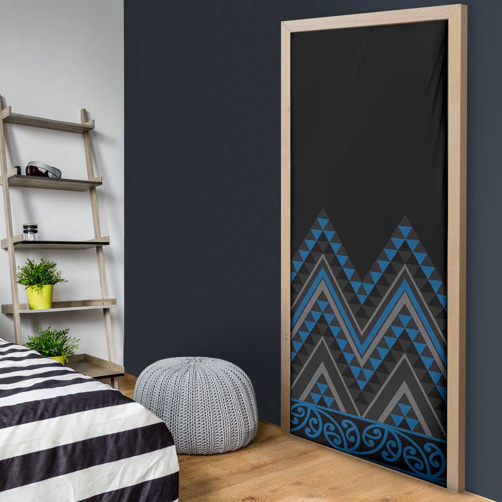 Blue Aotearoa Mangopare Kowhaiwhai Niho Taniwha Door Cover Maori New Zealand - Aussie Hoodie