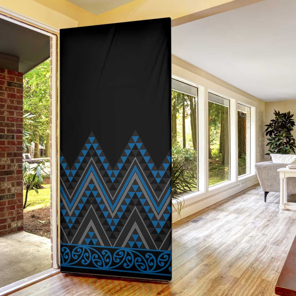 Blue Aotearoa Mangopare Kowhaiwhai Niho Taniwha Door Cover Maori New Zealand - Aussie Hoodie