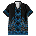 Blue Aotearoa Mangopare Kowhaiwhai and Niho Taniwha Family Matching Mermaid Dress and Hawaiian Shirt Maori New Zealand