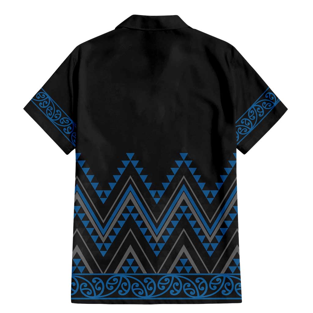 Blue Aotearoa Mangopare Kowhaiwhai and Niho Taniwha Family Matching Mermaid Dress and Hawaiian Shirt Maori New Zealand