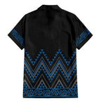 Blue Aotearoa Mangopare Kowhaiwhai and Niho Taniwha Family Matching Mermaid Dress and Hawaiian Shirt Maori New Zealand
