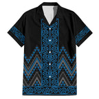 Blue Aotearoa Mangopare Kowhaiwhai and Niho Taniwha Hawaiian Shirt Maori New Zealand