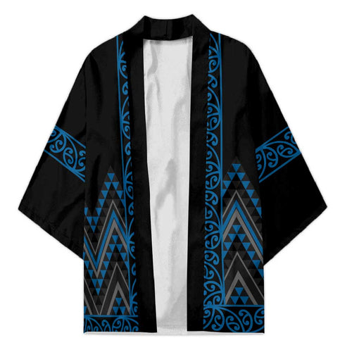 Blue Aotearoa Mangopare Kowhaiwhai Niho Taniwha Kimono Maori New Zealand - Aussie Hoodie
