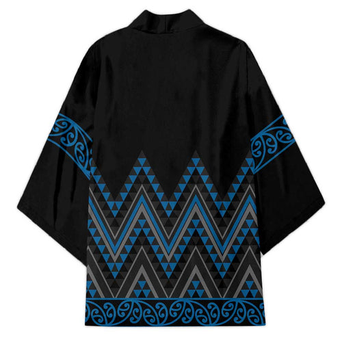 Blue Aotearoa Mangopare Kowhaiwhai Niho Taniwha Kimono Maori New Zealand - Aussie Hoodie