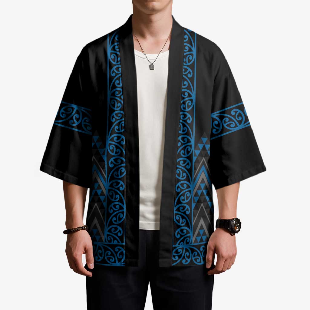 Blue Aotearoa Mangopare Kowhaiwhai Niho Taniwha Kimono Maori New Zealand - Aussie Hoodie