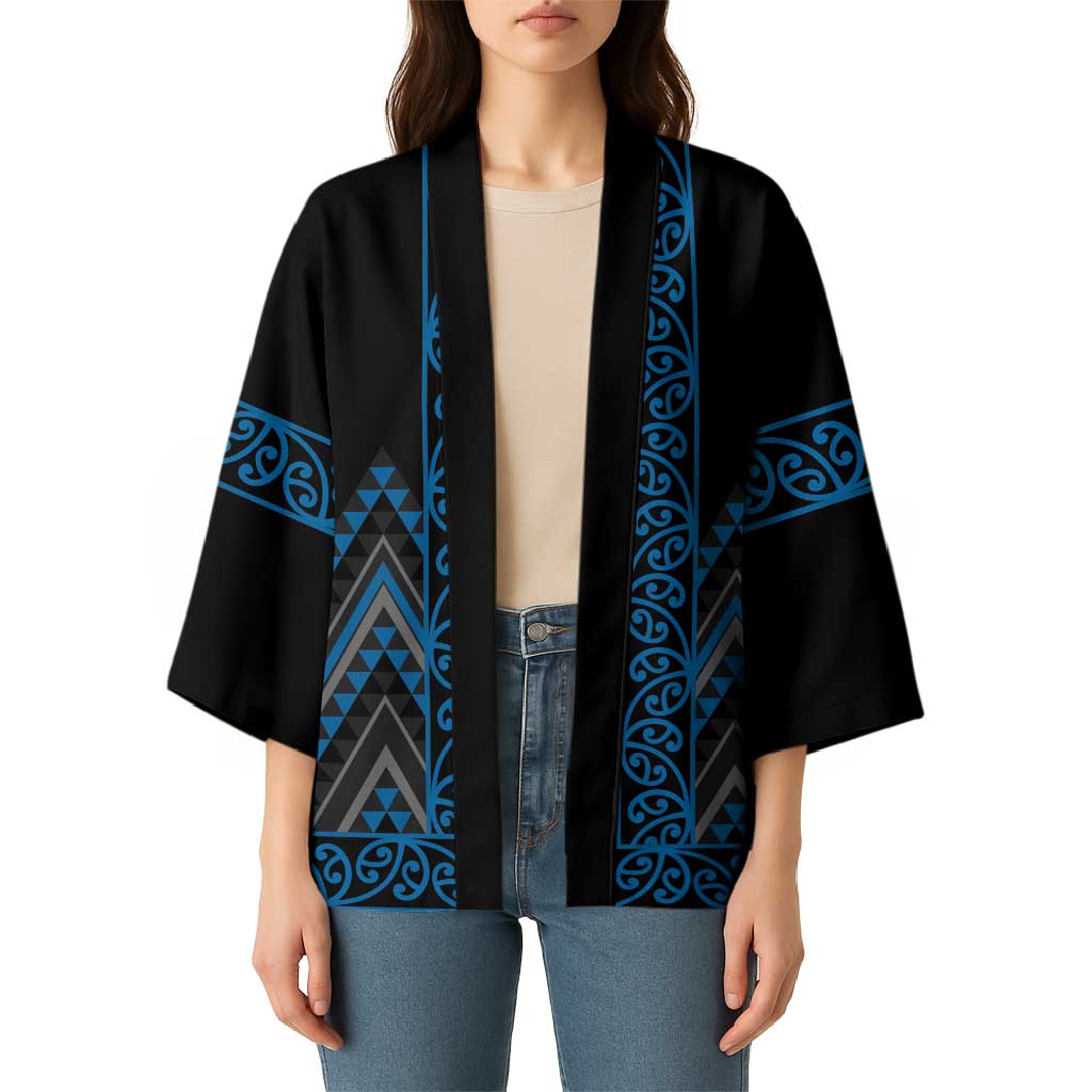 Blue Aotearoa Mangopare Kowhaiwhai Niho Taniwha Kimono Maori New Zealand - Aussie Hoodie