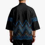 Blue Aotearoa Mangopare Kowhaiwhai Niho Taniwha Kimono Maori New Zealand - Aussie Hoodie