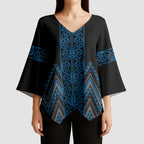 Blue Aotearoa Mangopare Kowhaiwhai Niho Taniwha Kimono Sleeve Blouse Maori New Zealand - Aussie Hoodie