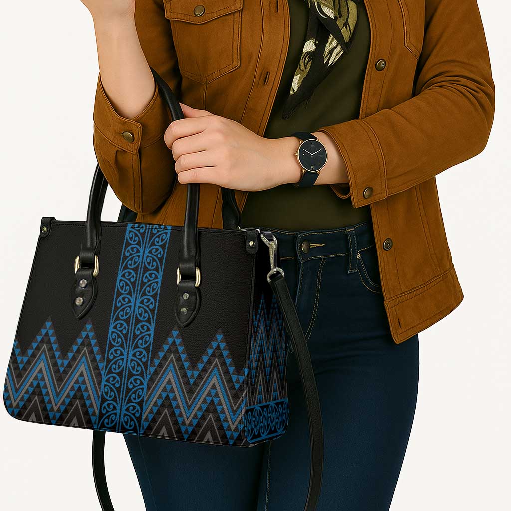 Blue Aotearoa Mangopare Kowhaiwhai Niho Taniwha Leather Bag Maori New Zealand - Aussie Hoodie