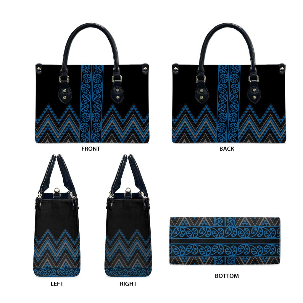Blue Aotearoa Mangopare Kowhaiwhai Niho Taniwha Leather Bag Maori New Zealand - Aussie Hoodie