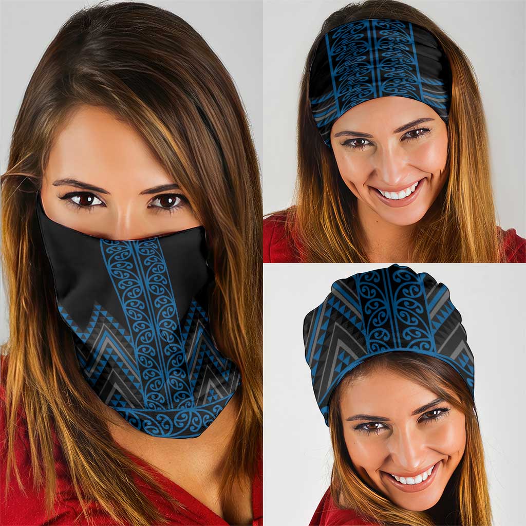Blue Aotearoa Mangopare Kowhaiwhai Niho Taniwha Neck Gaiter Maori New Zealand - Aussie Hoodie