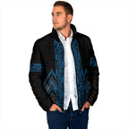 Blue Aotearoa Mangopare Kowhaiwhai Niho Taniwha Padded Jacket Maori New Zealand - Aussie Hoodie