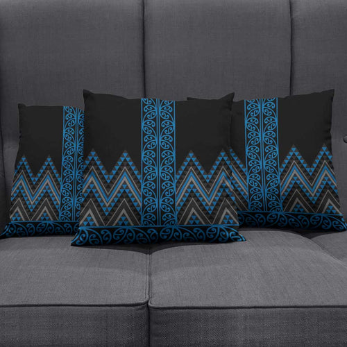 Blue Aotearoa Mangopare Kowhaiwhai Niho Taniwha Pillow Cover Maori New Zealand - Aussie Hoodie