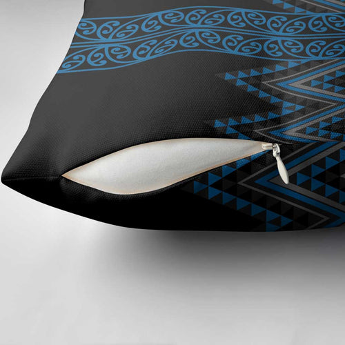 Blue Aotearoa Mangopare Kowhaiwhai Niho Taniwha Pillow Cover Maori New Zealand - Aussie Hoodie