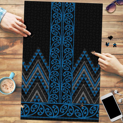 Blue Aotearoa Mangopare Kowhaiwhai Niho Taniwha Puzzle Maori New Zealand - Aussie Hoodie