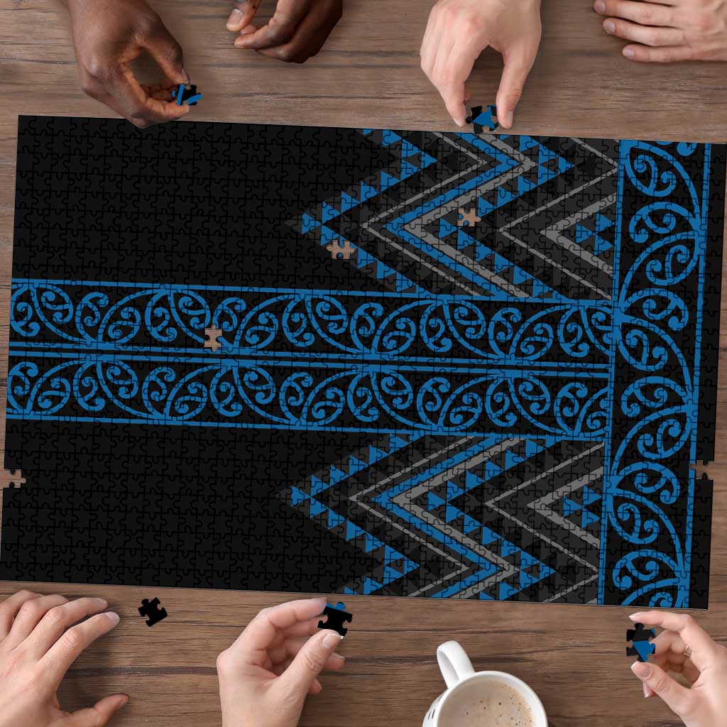 Blue Aotearoa Mangopare Kowhaiwhai Niho Taniwha Puzzle Maori New Zealand - Aussie Hoodie