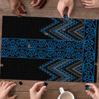 Blue Aotearoa Mangopare Kowhaiwhai Niho Taniwha Puzzle Maori New Zealand - Aussie Hoodie
