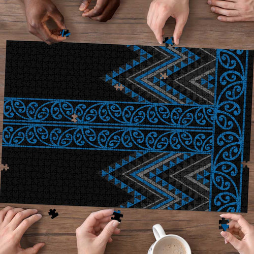 Blue Aotearoa Mangopare Kowhaiwhai Niho Taniwha Puzzle Maori New Zealand - Aussie Hoodie