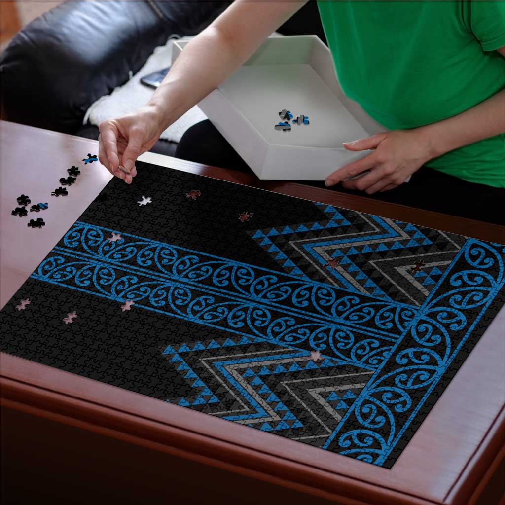 Blue Aotearoa Mangopare Kowhaiwhai Niho Taniwha Puzzle Maori New Zealand - Aussie Hoodie