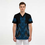 Blue Aotearoa Mangopare Kowhaiwhai and Niho Taniwha Scrub Top Maori New Zealand - Aussie Hoodie