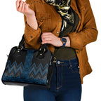 Blue Aotearoa Mangopare Kowhaiwhai and Niho Taniwha Shoulder Handbag Maori New Zealand