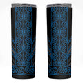 Blue Aotearoa Mangopare Kowhaiwhai and Niho Taniwha Skinny Tumbler Maori New Zealand