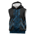 Blue Aotearoa Mangopare Kowhaiwhai Niho Taniwha Sleeveless Hoodie Maori New Zealand - Aussie Hoodie