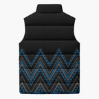 Blue Aotearoa Mangopare Kowhaiwhai Niho Taniwha Sleeveless Puffer Jacket Maori New Zealand - Aussie Hoodie