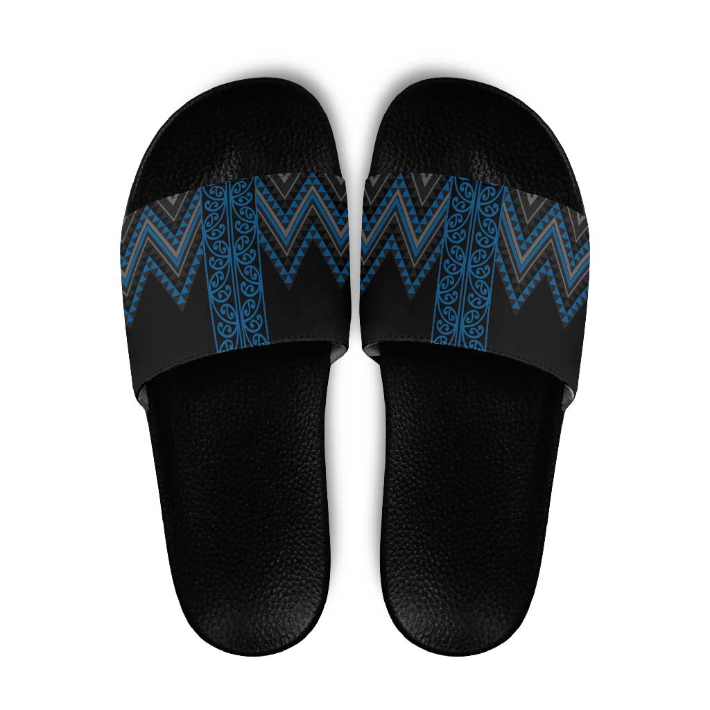 Blue Aotearoa Mangopare Kowhaiwhai Niho Taniwha Slide Sandals Maori New Zealand - Aussie Hoodie