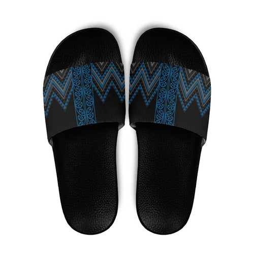 Blue Aotearoa Mangopare Kowhaiwhai Niho Taniwha Slide Sandals Maori New Zealand - Aussie Hoodie